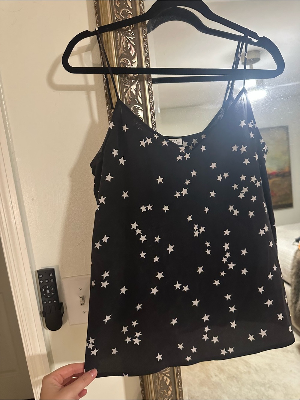 Equipment Black Star-Print Silk Cami